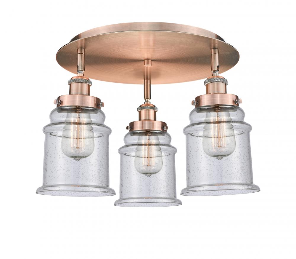 Whitney - 3 Light - 18 inch - Antique Copper - Semi-Flush Mount