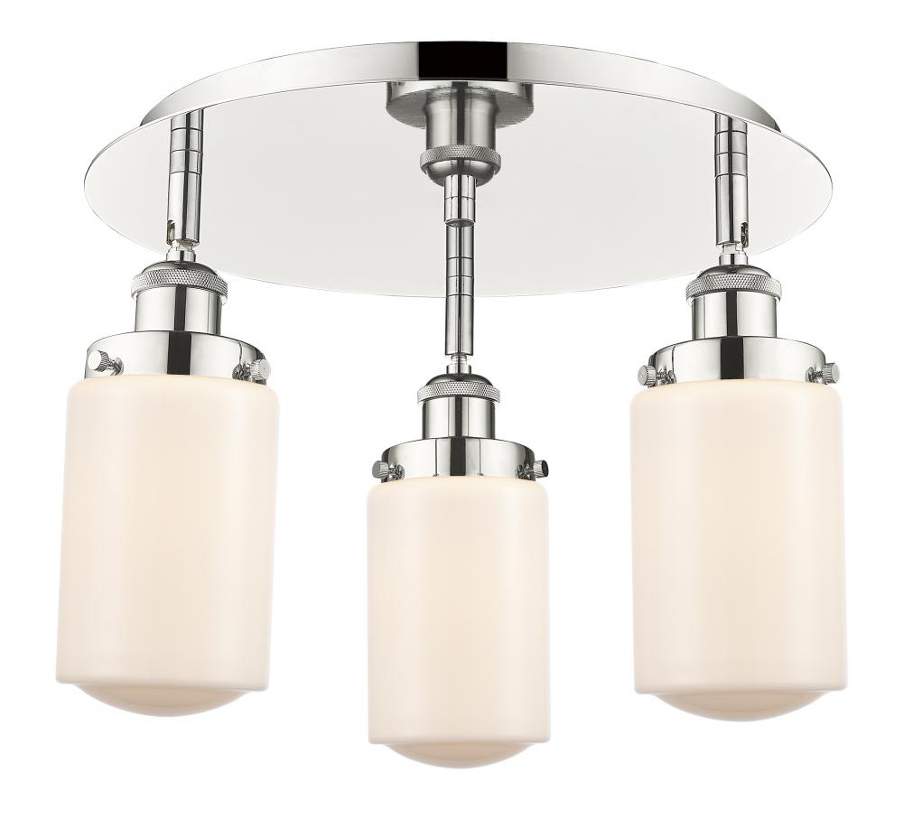 Dover - 3 Light - 16 inch - Polished Nickel - Semi-Flush Mount