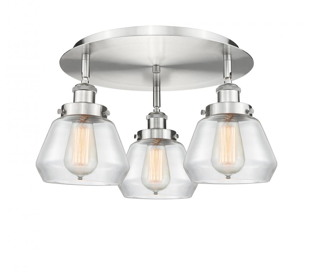 Fulton - 3 Light - 19 inch - Satin Nickel - Semi-Flush Mount