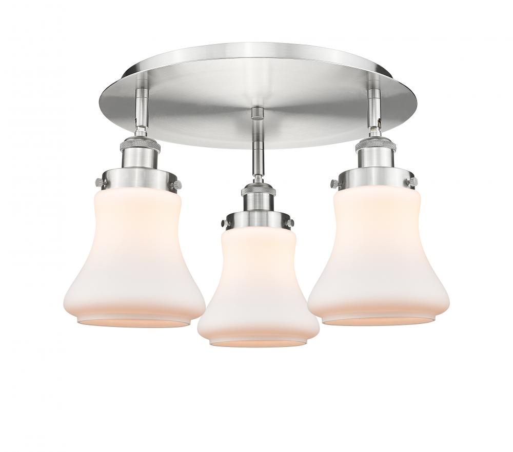 Bellmont - 3 Light - 18 inch - Satin Nickel - Semi-Flush Mount