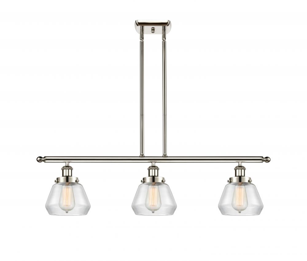 Fulton - 3 Light - 36 inch - Polished Nickel - Stem Hung - Island Light