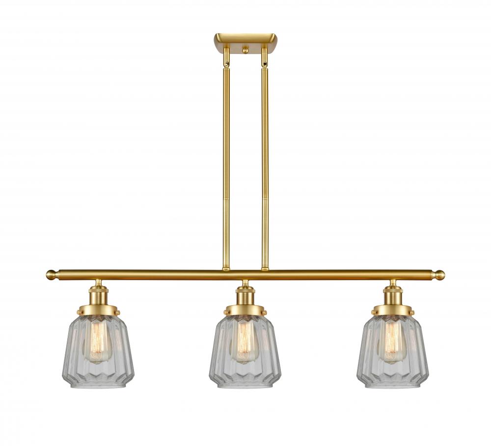 Chatham - 3 Light - 36 inch - Satin Gold - Stem Hung - Island Light