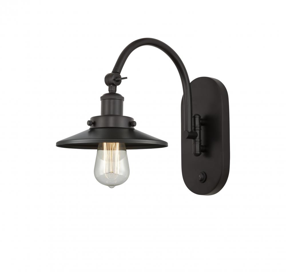 Railroad - 1 Light - 8 inch - Oil Rubbed Bronze - Adjustable Swing Arm