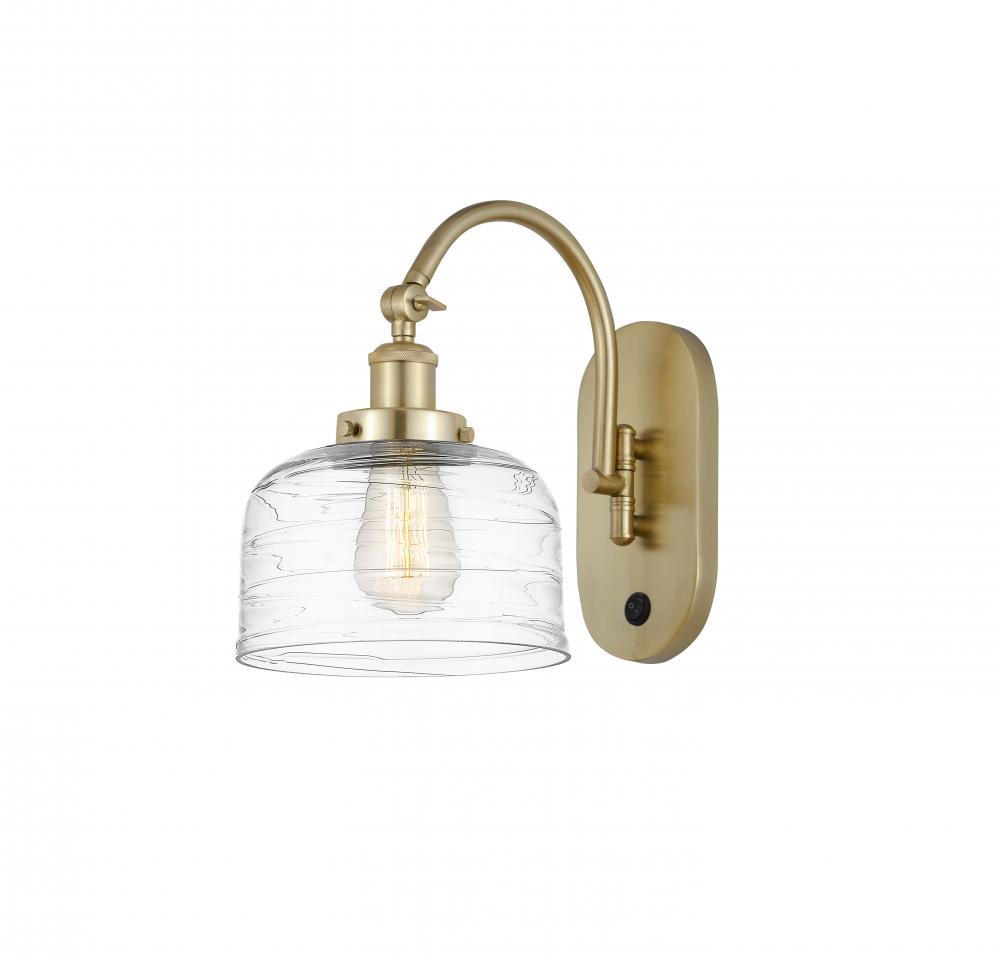 Bell - 1 Light - 8 inch - Satin Gold - Adjustable Swing Arm