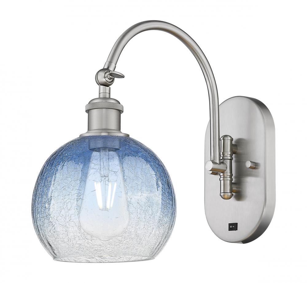 Brookhaven Globe - 1 Light - 8 inch - Brushed Satin Nickel - Sconce