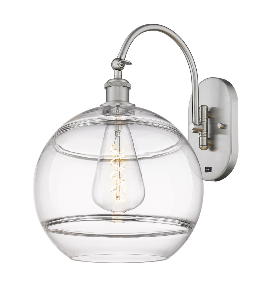 Rochester - 1 Light - 12 inch - Brushed Satin Nickel - Adjustable - Sconce