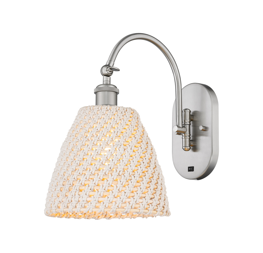 Bristol Natural - 1 Light - 9 inch - Brushed Satin Nickel - Sconce