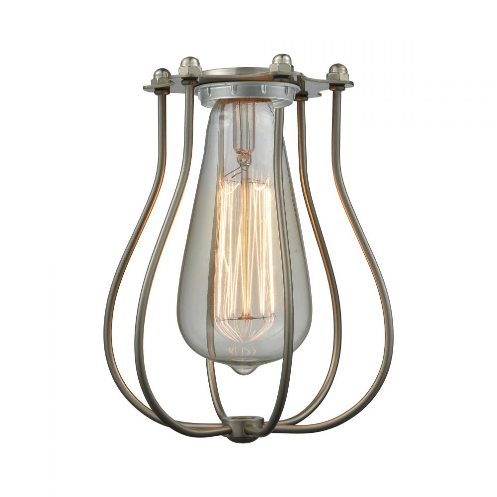 Muselet - 1 Light - 6 inch - Brushed Satin Nickel - SconCE-