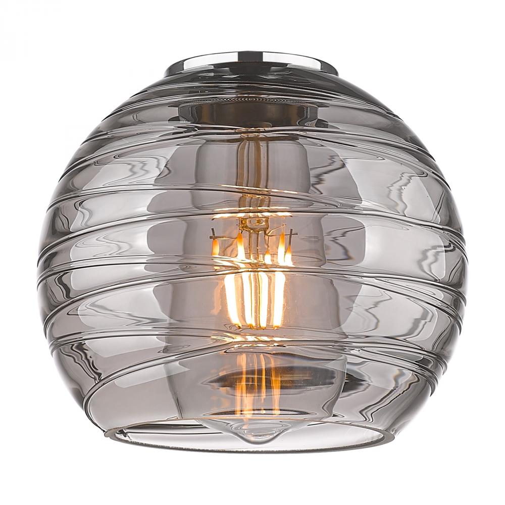 Deco Swirl 6" Light Smoke Glass