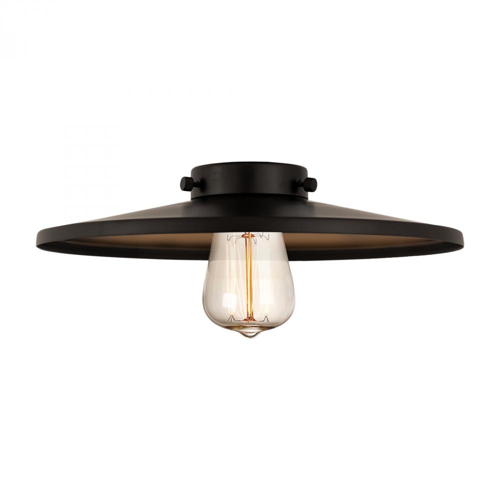 Railroad Light 12 inch Matte Black Metal Shade