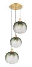 Innovations Lighting 113B-3P-SG-G481-10SL - Brookhaven Sphere - 3 Light - 17 inch - Satin Gold - Cord Hung - Multi Pendant