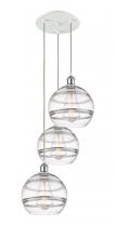 Innovations Lighting 113B-3P-WPC-G556-10CL - Rochester - 3 Light - 17 inch - White Polished Chrome - Cord Hung - Multi Pendant