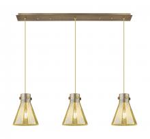 Innovations Lighting 123-410-1PS-BB-G411-8ME - Newton Cone - 3 Light - 40 inch - Brushed Brass - Linear Pendant