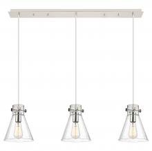 Innovations Lighting 123-410-1PS-PN-G411-8SDY - Newton Cone - 3 Light - 40 inch - Polished Nickel - Linear Pendant