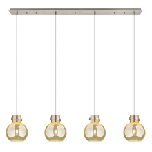Innovations Lighting 124-410-1PS-SN-G410-8ME - Newton Sphere - 4 Light - 52 inch - Brushed Satin Nickel - Cord hung - Linear Pendant