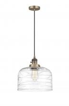 Innovations Lighting 201CSW-BB-G713-L - Bell - 1 Light - 12 inch - Brushed Brass - Cord hung - Mini Pendant