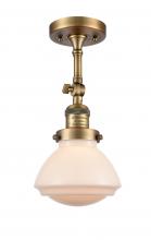 Innovations Lighting 201F-BB-G321 - Olean - 1 Light - 7 inch - Brushed Brass - Adjustable Semi-Flush Mount