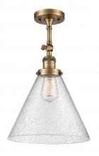 Innovations Lighting 201F-BB-G44-L - Cone - 1 Light - 12 inch - Brushed Brass - Adjustable Semi-Flush Mount