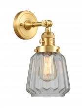 Innovations Lighting 203SW-SG-G142 - Chatham - 1 Light - 7 inch - Satin Gold - Adjustable Sconce