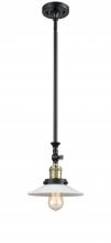 Innovations Lighting 206-BAB-G1 - Halophane - 1 Light - 9 inch - Black Antique Brass - Stem Hung - Adjustable Mini Pendant