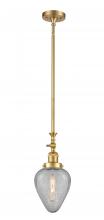 Innovations Lighting 206-SG-G165 - Geneseo - 1 Light - 7 inch - Satin Gold - Stem Hung - Adjustable Mini Pendant