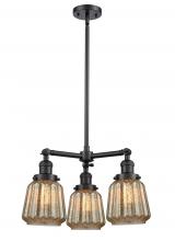 Innovations Lighting 207-BK-G146-LED - Chatham - 3 Light - 24 inch - Matte Black - Stem Hung - Chandelier