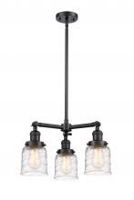 Innovations Lighting 207-BK-G513 - Bell - 3 Light - 19 inch - Matte Black - Stem Hung - Chandelier