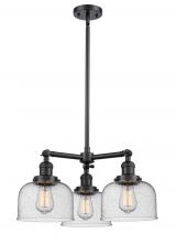 Innovations Lighting 207-BK-G74-LED - Bell - 3 Light - 22 inch - Matte Black - Stem Hung - Chandelier