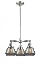 Innovations Lighting 207-SN-G173 - Fulton - 3 Light - 22 inch - Brushed Satin Nickel - Stem Hung - Chandelier