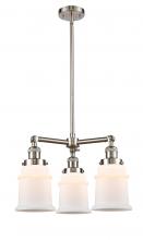 Innovations Lighting 207-SN-G181-LED - Canton - 3 Light - 18 inch - Brushed Satin Nickel - Stem Hung - Chandelier