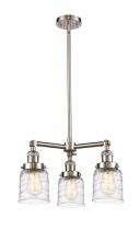 Innovations Lighting 207-SN-G513 - Bell - 3 Light - 19 inch - Brushed Satin Nickel - Stem Hung - Chandelier