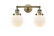 Innovations Lighting 208-AB-G201-6 - Beacon - 2 Light - 17 inch - Antique Brass - Adjustable Bath Vanity Light