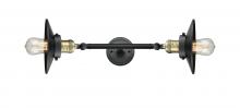 Innovations Lighting 208L-BAB-M6 - Railroad - 2 Light - 8 inch - Black Antique Brass - Adjustable Bath Vanity Light