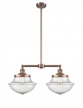 Innovations Lighting 209-AC-G544 - Oxford - 2 Light - 25 inch - Antique Copper - Stem Hung - Adjustable Island Light