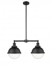 Innovations Lighting 209-BK-HFS-84-BK - Hampden - 2 Light - 18 inch - Matte Black - Stem Hung - Adjustable Island Light