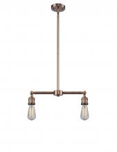 Innovations Lighting 209-AC - Bare Bulb - 2 Light - 8 inch - Antique Copper - Stem Hung - Adjustable Island Light