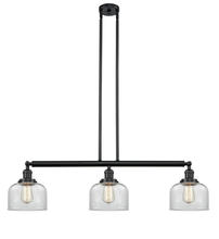Innovations Lighting 213-BK-G72 - Bell - 3 Light - 41 inch - Matte Black - Stem Hung - Adjustable Island Light