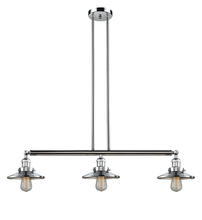 Innovations Lighting 213-PC-M7 - Railroad - 3 Light - 41 inch - Polished Chrome - Stem Hung - Adjustable Island Light