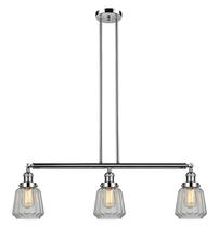 Innovations Lighting 213-PN-G142 - Chatham - 3 Light - 39 inch - Polished Nickel - Stem Hung - Adjustable Island Light