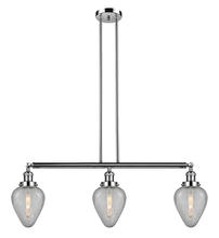 Innovations Lighting 213-PN-G165 - Geneseo - 3 Light - 38 inch - Polished Nickel - Stem Hung - Adjustable Island Light