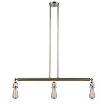 Innovations Lighting 213-PN - Bare Bulb - 3 Light - 38 inch - Polished Nickel - Stem Hung - Adjustable Island Light