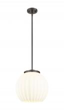 Innovations Lighting 221-1S-OB-G1217-14WV - White Venetian - 1 Light - 14 inch - Oil Rubbed Bronze - Stem Hung - Pendant