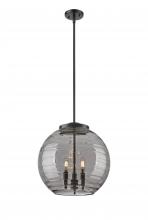 Innovations Lighting 221-3S-BK-G1213-16SM - Athens Deco Swirl - 3 Light - 16 inch - Matte Black - Stem hung - Pendant