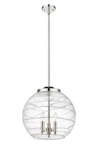 Innovations Lighting 221-3S-PN-G1213-16CL - Athens Deco Swirl - 3 Light - 16 inch - Polished Nickel - Stem hung - Pendant