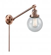 Innovations Lighting 237-AC-G204-6-LED - Beacon - 1 Light - 6 inch - Antique Copper -Adjustable Swing Arm