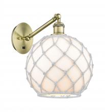 Innovations Lighting 317-1W-AB-G121-10RW - Farmhouse Rope - 1 Light - 10 inch - Antique Brass - Adjustable - Sconce