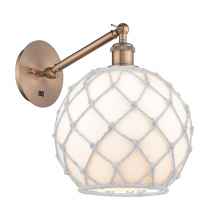 Innovations Lighting 317-1W-AC-G121-10RW - Farmhouse Rope - 1 Light - 10 inch - Antique Copper - Adjustable - Sconce