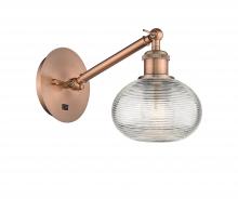 Innovations Lighting 317-1W-AC-G555-6CL - Ithaca - 1 Light - 6 inch - Antique Copper - Adjustable Sconce