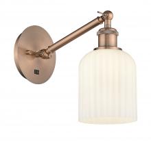 Innovations Lighting 317-1W-AC-G559-5GWH - Bridal Veil - 1 Light - 5 inch - Antique Copper - Adjustable Sconce