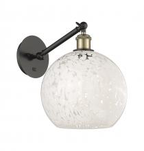 Innovations Lighting 317-1W-BAB-G1216-10WM - White Mouchette - 1 Light - 10 inch - Black Antique Brass - Sconce